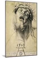 Head of the Dead Christ, 1503. Dramatic drawing of the dead Christ.-Albrecht Dürer-Mounted Giclee Print