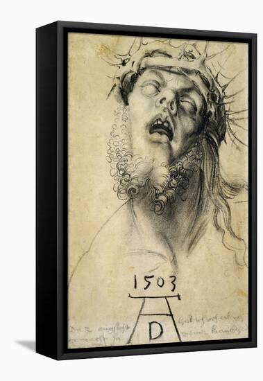 Head of the Dead Christ, 1503. Dramatic drawing of the dead Christ.-Albrecht Dürer-Framed Stretched Canvas