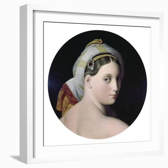 Head of the Grande Odalisque-Jean-Auguste-Dominique Ingres-Framed Art Print