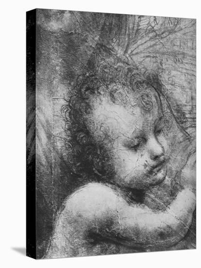 'Head of the Infant Jesus - Virgin and Child with St. Anne and Infant St. John', c1480 (1945)-Leonardo Da Vinci-Stretched Canvas