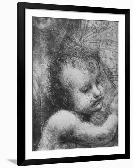 'Head of the Infant Jesus - Virgin and Child with St. Anne and Infant St. John', c1480 (1945)-Leonardo Da Vinci-Framed Giclee Print