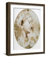 Head of the Virgin, Late 17th or 18th Century-Louis de Boullogne II-Framed Giclee Print