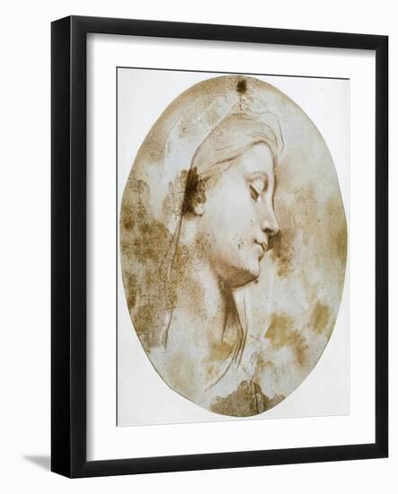 Head of the Virgin, Late 17th or 18th Century-Louis de Boullogne II-Framed Giclee Print