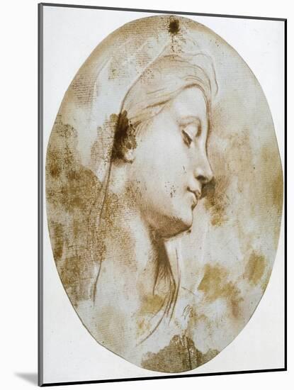 Head of the Virgin, Late 17th or 18th Century-Louis de Boullogne II-Mounted Giclee Print