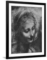 'Head of the Virgin - Virgin and Child with St. Anne and Infant St. John', c1480 (1945)-Leonardo Da Vinci-Framed Giclee Print