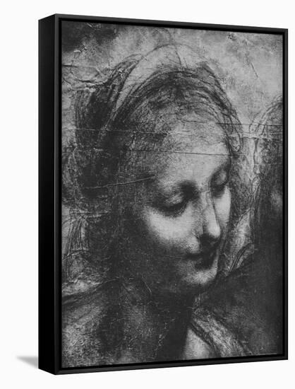 'Head of the Virgin - Virgin and Child with St. Anne and Infant St. John', c1480 (1945)-Leonardo Da Vinci-Framed Stretched Canvas