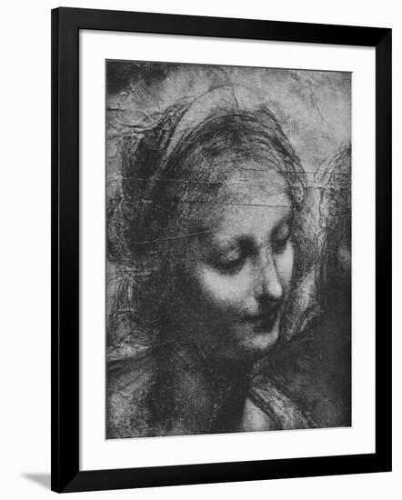 'Head of the Virgin - Virgin and Child with St. Anne and Infant St. John', c1480 (1945)-Leonardo Da Vinci-Framed Premium Giclee Print