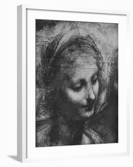 'Head of the Virgin - Virgin and Child with St. Anne and Infant St. John', c1480 (1945)-Leonardo Da Vinci-Framed Giclee Print