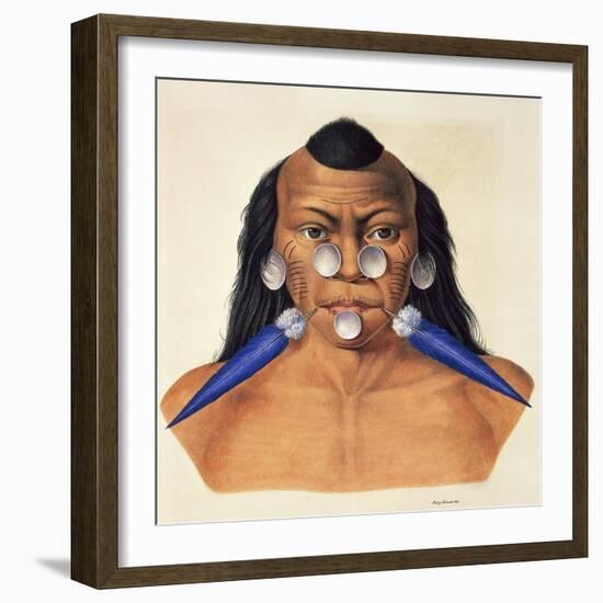 Head of the Warlike Tribe of Maxuruna-null-Framed Giclee Print