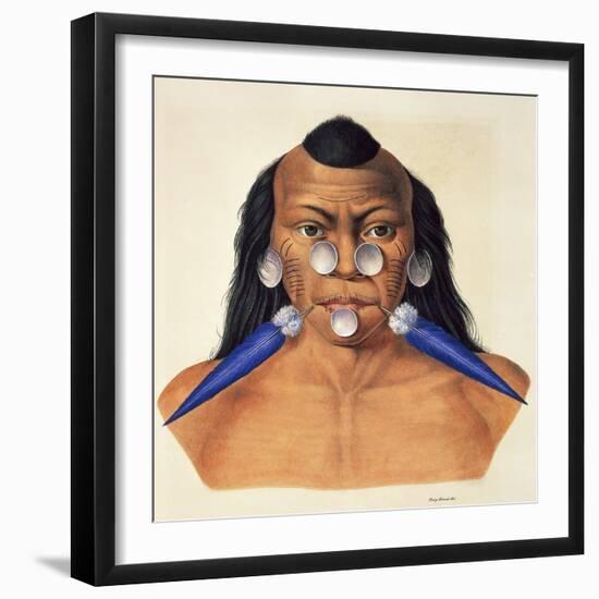 Head of the Warlike Tribe of Maxuruna-null-Framed Giclee Print