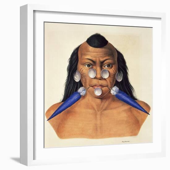 Head of the Warlike Tribe of Maxuruna-null-Framed Giclee Print