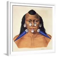 Head of the Warlike Tribe of Maxuruna-null-Framed Giclee Print