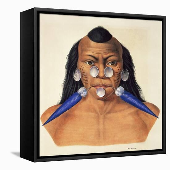 Head of the Warlike Tribe of Maxuruna-null-Framed Stretched Canvas