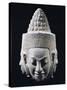 Head of Three-Headed Deity in Stoneware-null-Stretched Canvas