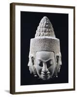 Head of Three-Headed Deity in Stoneware-null-Framed Giclee Print