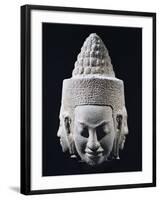 Head of Three-Headed Deity in Stoneware-null-Framed Giclee Print