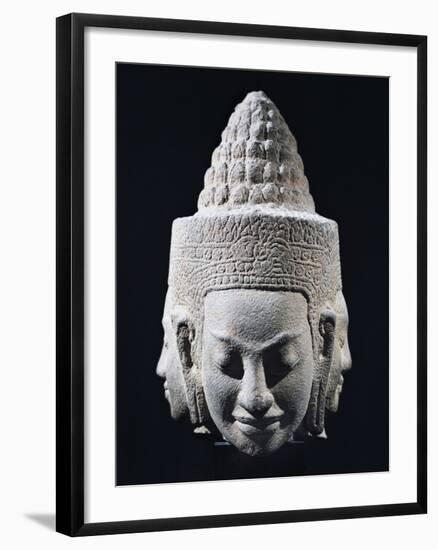 Head of Three-Headed Deity in Stoneware-null-Framed Giclee Print