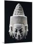 Head of Three-Headed Deity in Stoneware-null-Mounted Giclee Print