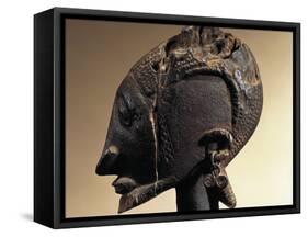 Head of Wood and Metal Sculpture-null-Framed Stretched Canvas