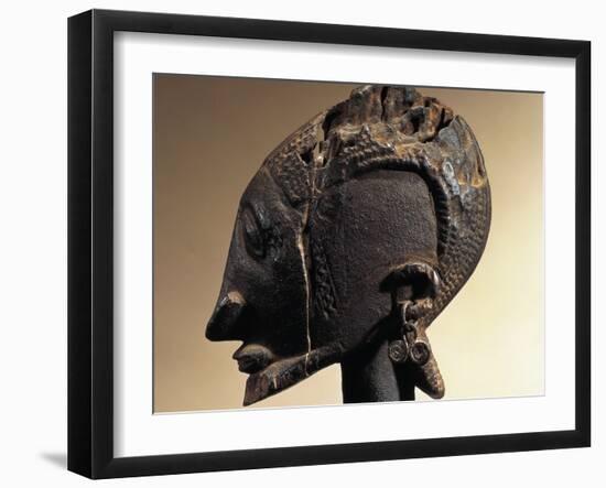 Head of Wood and Metal Sculpture-null-Framed Giclee Print