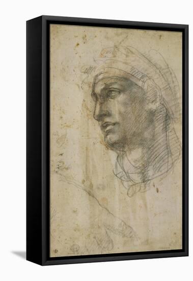 Head of Youth-Michelangelo-Framed Stretched Canvas