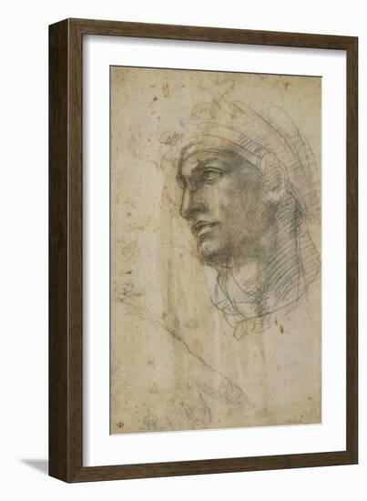 Head of Youth-Michelangelo-Framed Art Print