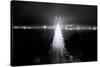 Head On City Bay Bridge Black & White Urban Night Cityscape San Francisco-Vincent James-Stretched Canvas