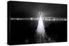 Head On City Bay Bridge Black & White Urban Night Cityscape San Francisco-Vincent James-Stretched Canvas