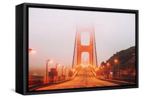 Head On Into San Francisco, Crossing the Golden Gate Bridge-Vincent James-Framed Stretched Canvas