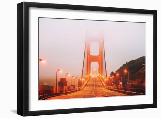 Head On Into San Francisco, Crossing the Golden Gate Bridge-Vincent James-Framed Photographic Print