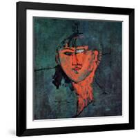 Head portrait-Amedeo Modigliani-Framed Art Print