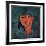 Head portrait-Amedeo Modigliani-Framed Art Print