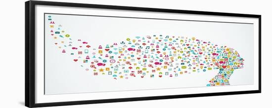 Head Shape Social Media Icons-cienpies-Framed Premium Giclee Print