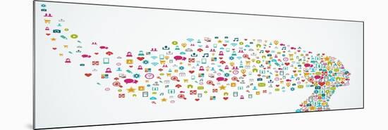 Head Shape Social Media Icons-cienpies-Mounted Premium Giclee Print