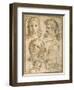 Head Studies: a Woman, an Angel, a Youth and a Bearded Man-Aurelio Luini-Framed Giclee Print