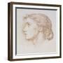 Head Study of a Young Woman, C.1880 (Chalk on Paper)-Edward John Poynter-Framed Giclee Print