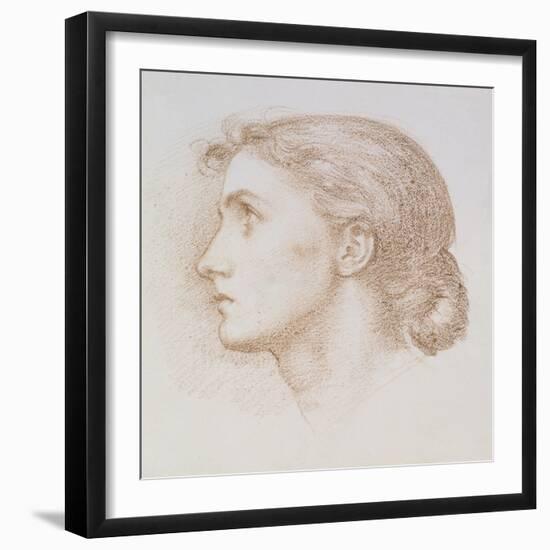 Head Study of a Young Woman, C.1880 (Chalk on Paper)-Edward John Poynter-Framed Giclee Print