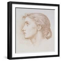 Head Study of a Young Woman, C.1880 (Chalk on Paper)-Edward John Poynter-Framed Giclee Print