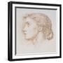 Head Study of a Young Woman, C.1880 (Chalk on Paper)-Edward John Poynter-Framed Giclee Print