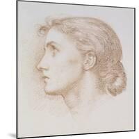 Head Study of a Young Woman, C.1880 (Chalk on Paper)-Edward John Poynter-Mounted Giclee Print