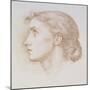 Head Study of a Young Woman, C.1880 (Chalk on Paper)-Edward John Poynter-Mounted Giclee Print