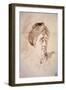 Head with a Turban Drawing in the Wash, 18Th Century (Drawing in Wash)-Jean-Honore Fragonard-Framed Giclee Print