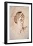 Head with a Turban Drawing in the Wash, 18Th Century (Drawing in Wash)-Jean-Honore Fragonard-Framed Giclee Print