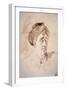 Head with a Turban Drawing in the Wash, 18Th Century (Drawing in Wash)-Jean-Honore Fragonard-Framed Giclee Print