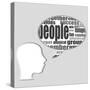 Head with the Words on the Topic of Social Networking and Media-fotoscool-Stretched Canvas