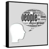 Head with the Words on the Topic of Social Networking and Media-fotoscool-Framed Stretched Canvas