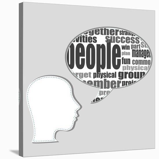 Head with the Words on the Topic of Social Networking and Media-fotoscool-Stretched Canvas