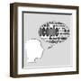 Head with the Words on the Topic of Social Networking and Media-fotoscool-Framed Art Print