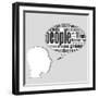 Head with the Words on the Topic of Social Networking and Media-fotoscool-Framed Art Print