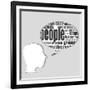 Head with the Words on the Topic of Social Networking and Media-fotoscool-Framed Art Print